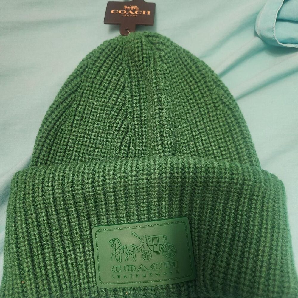 Coach Tonal Green Beanie